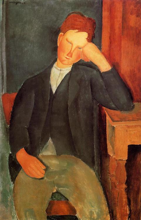 expressionism-art:  The young apprentice, 1918, Amedeo ModiglianiMedium: oil,canvas