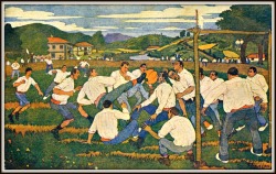footysphere:  Basque futbola scene - painted by the Basque painter José Arrue
