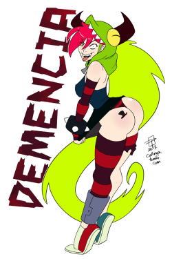 grimphantom2: callmepo:  Another late night doodle which took on a life of its own.  Demencia from Villanos being a little cheeky. I do like the crazy ones…   Cheeky indeed!  @feathers-ruffled 