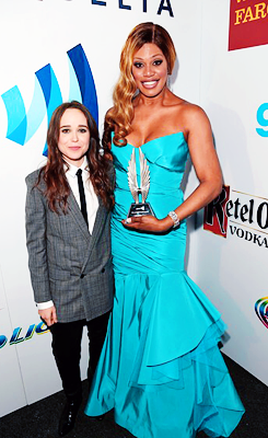  laverne cox and ellen page at the 25th annual glaad media awards 