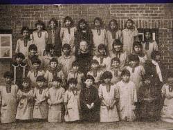 risinginsurgency:atimo-taguy:Mass Execution of aboriginal Children from the Mohawk Residential School located in Ontario. They took all those children and stood them up next to a big ditch, then they shot them all and they all fell into the ditch. Some