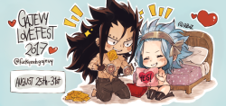 fuckyeahgajevy:  Our favorite smutty week is coming close! ♥If you’re familiar with our Gajevy Week event, this works just the same but with the difference of focusing on the mature side of Gajeel and Levy’s relationship, going from sweet intimate