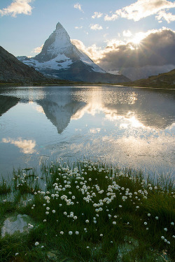 celestiol:Matterhorn and Riffelsee lake at SunSet | by Nicola Paltani