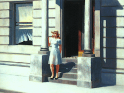 wetheurban:   ART: Animated Gifs: Hopper by Ibon Mainar The American painter Edward Hopper—the man who brought the world the iconic diner-set Nighthawks which became a meme long before the internet was around—gets an animated update in these stylish
