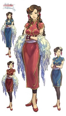 freeandshonenspirit:  videogamesdensetsu: Chun-Li by Ace Attorney illustrator Kazuya Nuri / 塗 和也.Source:https://twitter.com/nurikazu_/status/836960031358644224  