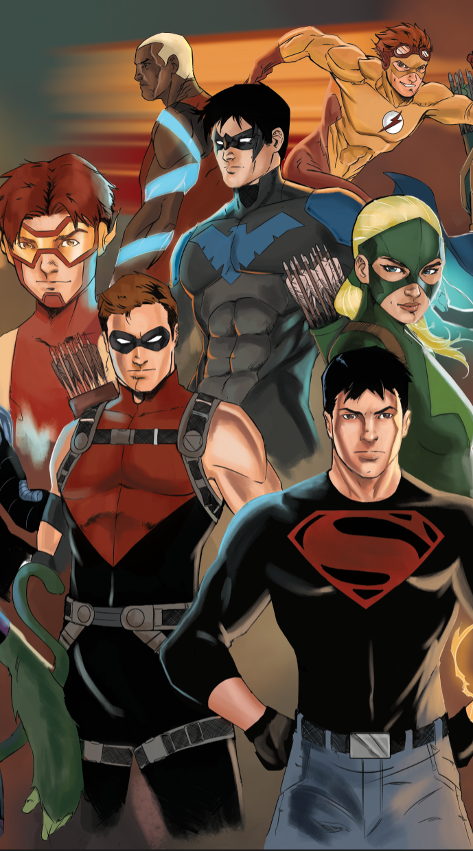 jakebartok:  Commission piece. Wanted characters from Justice League, Teen Titans