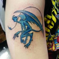 Blue creature   #ink #tattoos #chelsea #creature #ravenseyeink #tattoo #color (at Raven&rsquo;s Eye Ink)
