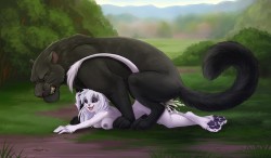 furryporncorner:  awolthefox:  Male feral on female anthro as