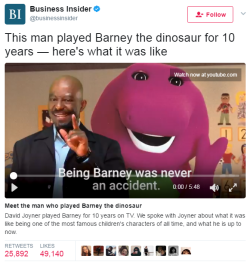 toastedbroccoli:  i always felt like if barney had been a real person he’d be black