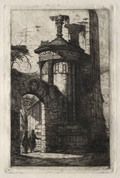 cma-prints:  Entrance to the French Capuchin Convent at Athens, Charles Meryon, 1854, Cleveland Museum of Art: Prints Medium: etchinghttps://clevelandart.org/art/1968.259 