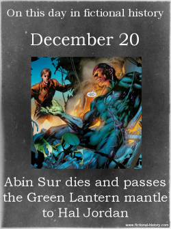 fictional-history:  &ldquo;Abin Sur dies and passes the Green Lantern mantle to Hal Jordan.&rdquo; (Source)