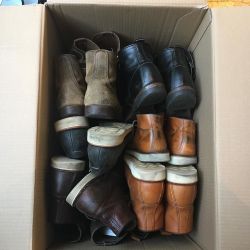 redwingshoestoreamsterdam:  Resole and repair service time! A box full of Red Wing Shoes ready to blown into a new life! Are your boots not ready yet for Fall or do you need another pair of boots to survive this winter? Contact us! - http://ift.tt/180OFjM