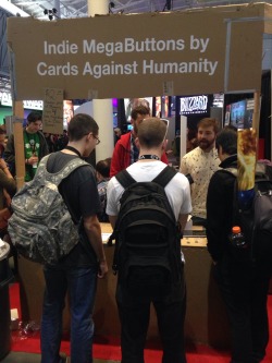 coastrobbo:  theoneandonlysputnick:  Cards Against Humanity’s booth at Pax was literally made of cardboard. They were also handing out free condoms to promote their new game “Clusterfuck”. Which is a game about having sex with your friends.  Cards