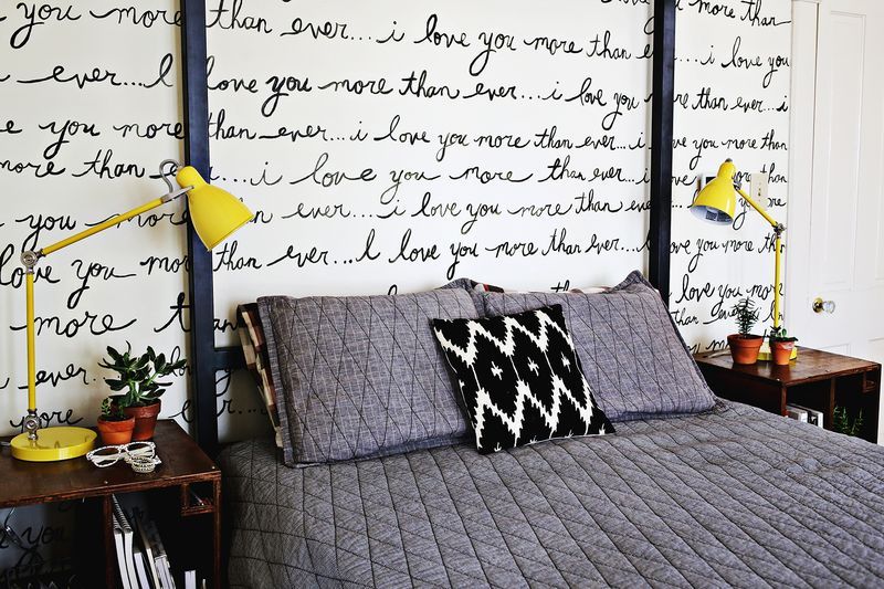 truebluemeandyou:  DIY Hand Painted Writing On the Wall Tutorial from A Beautiful