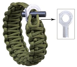 ablesolutions:  The Friendly Swede &trade; With Fire Starter And Sharp Eye Knife (Stainless Steel Grade SS304) - Extra Beefy / Wide / Thick Adjustable Premium 500 lb Paracord / Para-cord Survival Bracelet - Adjustable Size Fits 7-9 Inch Wrists in Retail