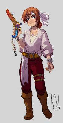 applegelstore:  I refuse to accept that Sora didn’t take his island monkey friends to the Caribbean, so here’s pirate Kairi and pirate Riku designs. Probably not very well thought through, but I hope I added enough unnecessary belts where nobody needs