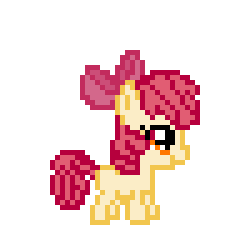 ladypixelheart:  I finally figured out how to make fillies without them ending up weird looking! And now I have diabeetus D: Applebloom! Why u so cute?? Based on Desktop-Pony-Team’s (on deviantArt) base design.