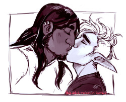 this-artist-rushes-in: some of you have been calling for taagnus~ so here we go. Some sweet boys who are in love.  Magnus is mine, Taako design is @valsundoart ‘s 