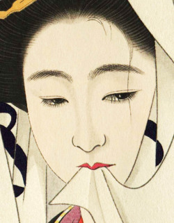 blackcoffeecinnamon:  Shimura Tatsumi (1907-1980)　志村立美  Dancing Girl  舞姫、1953　(detail) from the series Five Figures of Customs of Modern Beauties  現代美人風俗五態