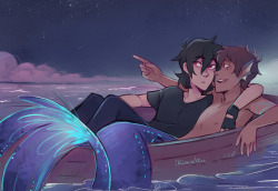 some mermaid AU stargazing!   ☆.*  :･ﾟ✧  ･ﾟ.[commissioned by liza-lee! 