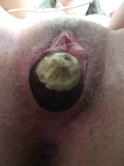 slutpiggy:  nice-nasty-stuff:  Against her pleas I had her take the egg plant, she fucked it all the way in and out hitting her bruised cervix and wrecking the entrance to her cunt. The resulting gape is a far more beautiful sight than the tight hole