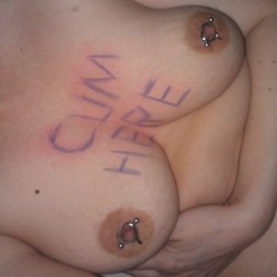 missstrawberry69:  Cover my tits please xx  &ldquo;Cum Here&rdquo;