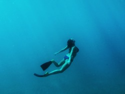 peteramend:In the deep blue with Cherice. No place as mysterious as below the surface.