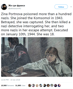 whyyoustabbedme:   That’s how she looked   I adore her. She poisoned their soup (she was working in the cantine and  was forced to serve the occupying nazis) and ATE the same soup to  proove her innocence. Then she rushed home to her grandma who gave