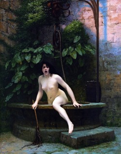 nightchi1d:  elpasha71:  Truth Coming Out of Her Well to Shame Mankind Jean-Léon Gérôme - 1896  wow  Holy shit, this piece.