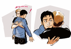 store-brand-heichou:  unexpected jean hugs are the best hugs, marco soon found out. 