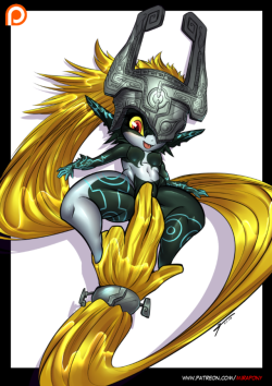 Midna public release version from my PatreonThis art pack can be order from HEREor HEREThe art pack is contain many versions of : 2 picture Dj-pon3, Epona and Midna.Samples are include in the link =)Older pack can be order HERELinksFuraffinityInkbunnyPatr