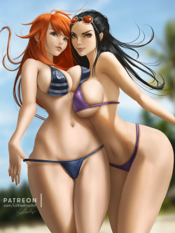 lolliedrop: Nami and Nico Robin  *.* HI RES, NSFW versions, Wallpaper and other goodies available through my Patreon. Get it here! Follow me on: PatreonDeviantArtArtstationPixivInstagramTwitterFacebookYouTube 