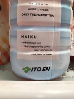 haiku-robot: perpetualwhirlpoolofconfusion:  i really don’t think that this bottle of tea knows what a haiku is  i really don’t think that this bottle of tea knows what a haiku is ^Haiku^bot^0.4. Sometimes I do stupid things (but I have improved with