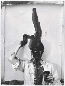 museumuesum:  Günter Brus Selbstbemalung/(Kopfzumalung) Self-Painting/(Total Head Painting), 1964 Gelatin silver print on baryta paper, 30 x 23 cm 