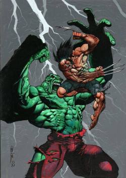 astonishingx:  Hulk vs Wolverine by Simon Bisley 