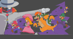 kirbymariomega: super paper mario turns 10 years old today! happy birthday, you beautiful game! here’s a trash image tribute to it, or something!