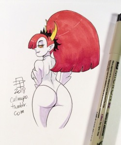 callmepo: Bonita en Blanco of Hekapoo with a big-assed ponytail - she’s trying out a new look.   KO-FI / TWITTER 