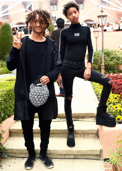 ikonicgif: Jaden Smith and singer Willow Smith attend Roc Nation and Three Six Zero Pre-GRAMMY Brunch 