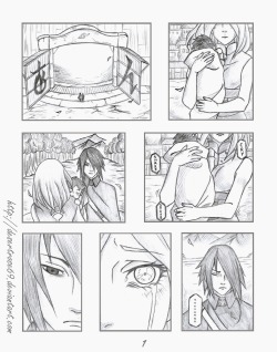 desertrosebook:  The end Farewell by DesertRose69  And then (after reading Naruto Gaiden) I started thinking, everyone talks about the reunion of Sasuke with his family but how was the farewell?And I drew this. I know it’s very short, but (I think)