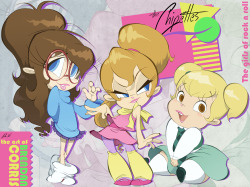 brendancorris:  Brittany, Jeanette, and Eleanore - THE CHIPETTES!I wasn’t really  into the Chipmunk cartoon when I was little. There were so many  Saturday morning cartoons back then, you could only have a handful of  ones you were into. For my family