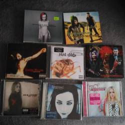 My collection is growing ^_^ Most of them are my favorite albums from my teenage ^_^ Music is life! #emo #music #collection #meow #marilynmanson #avrillavigne #evanescence #paparoach  #musicislife