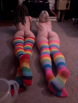 prettybabywhore:  sarpedom:  Cunts belong on the floor.  And in thigh socks.  I have the ones the blonde is wearing. That could be me.
