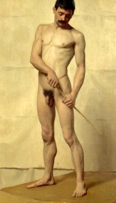 uranist-art:  Harold Knight (1874-1961) – Artiste anglais  Standing Male Nude / Nu masculin debout  Source : http://monsieurlabette.tumblr.com (Monsieur Labette - 04.09.2012)