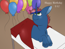asklickylick:  A birthday present for whoever this guy is.  YAAAAY! BIRTHDAY DRAWING :D THANK YOU BEC! HAHA I LOVE THE LOOK ON HIS FACE AND THE FACT THAT HE&rsquo;S IN BED. WHO WANTS TO LEAVE THEIR BED XD THIS IS AWESOME! 