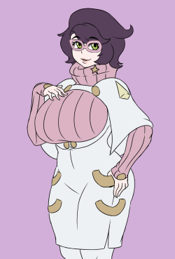 briantwelve:  Also did this pic of the lovely and super thicc Wicke. Megane and no megane variants. Might shade this later on but I guess I’ll just post these flat colors for now~ 