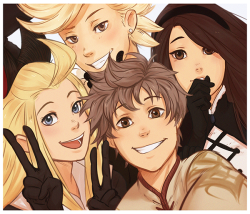 nymre:  bravely default friends!!! drew this last year i think? still haven’t played bravely second D: 