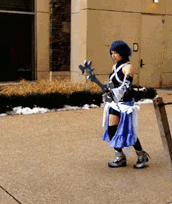 cydarizard:   Kingdom Hearts Birth by Sleep: Aqua Cosplay Cartwheels!  Video taken by Labocat at Katsucon 2014, I’ll have more pictures of this costume (hopefully) soon! 