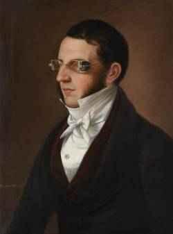   1832. Portrait of a Spanish Gentleman, by José Buzo Caceres. British Optical Association Museum, London.  