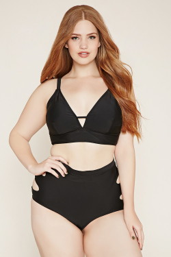curveappeal:  Lace-up Bikini Top and Cutout Bikini BottomsZippered Bikini Top  and Cutout Bikini Bottomsat Forever 21