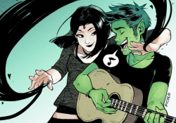 chromaticallychallenged: crysta-loves-titans:  “You, me dancing”. Beast Boy and Raven by Gabriel Picolo.  Literally in love with all of Picolo’s work. 